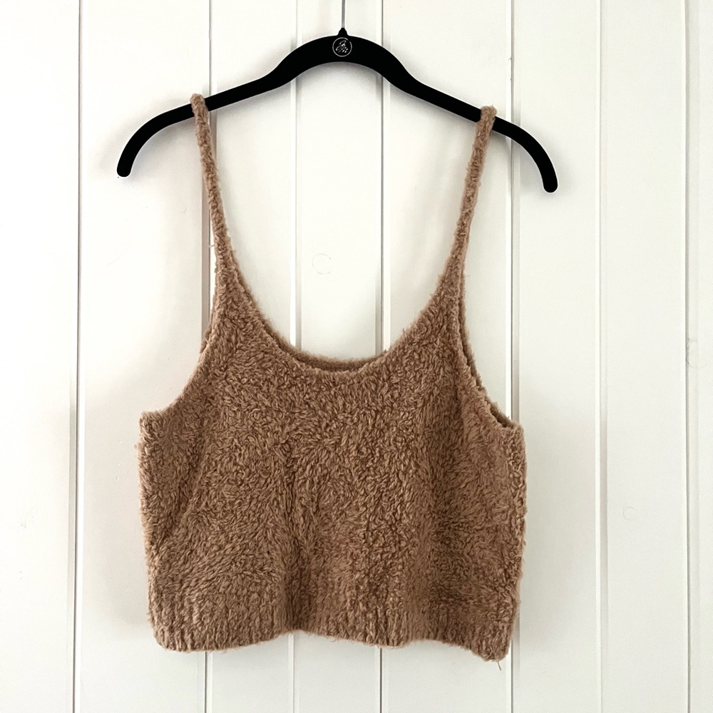 Le Ore Cozy Crop Tank Top, Sz L (P2P 17”)